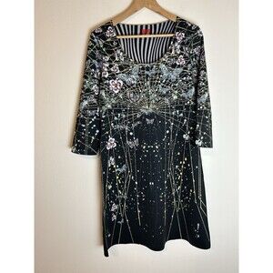 Animapop Dress M Medium Made Italy Butterfly Art To Wear Abstract Floral Whimsy